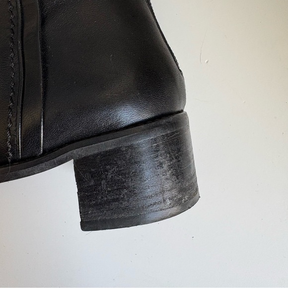 Stuart Weitzman Square Toe Pointy Black Leather Boots - Picture 9 of 12